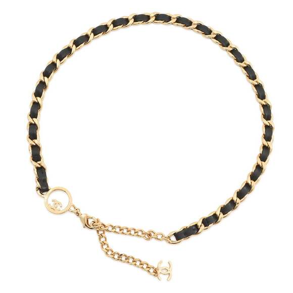 Chanel Chain Belt Coco Mark Leather Metal B24C CHANEL Black - Picture 3 of 14